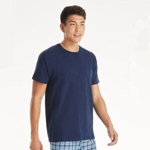 ๐๐๐ง๐๐ฌ Men's Cotton Pocket Tees L Assorted Solids (6 Pack)